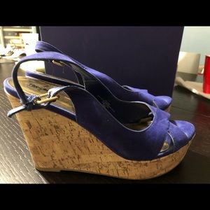 Barely Used Mossimo Blue Suede Wedges SZ 7.5